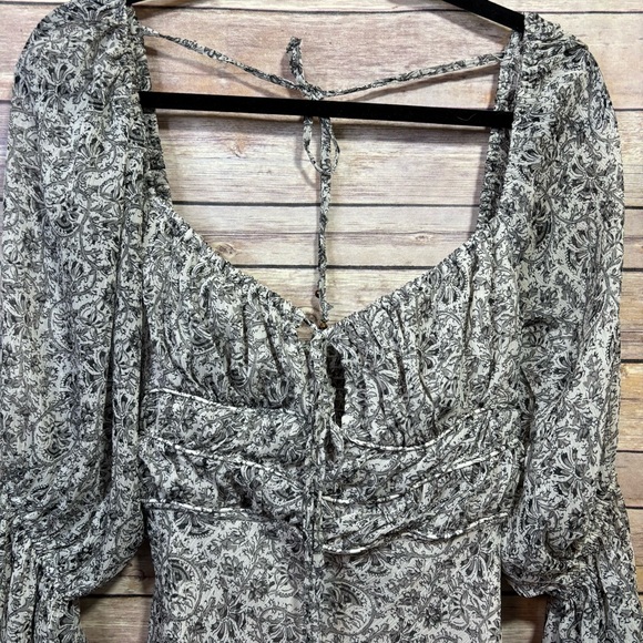 Free People Aglow Maxi Dress Black White Chiffon Size Medium - Picture 4 of 9